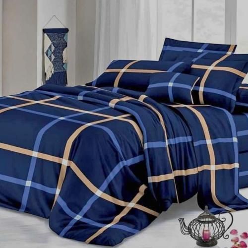 Top Notch Navy Blue Xxxl Bedsheets & 4 Pillow Cases