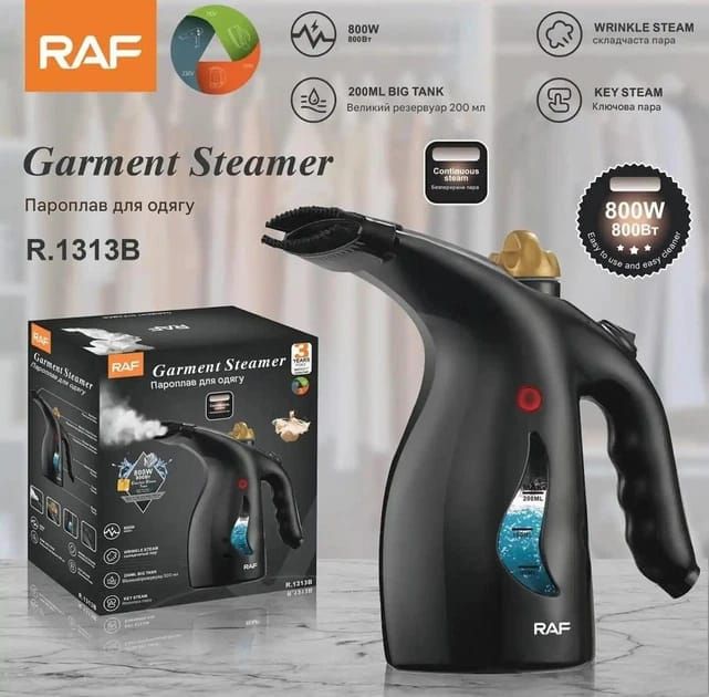 Raf Black Garment Steamer, 800W