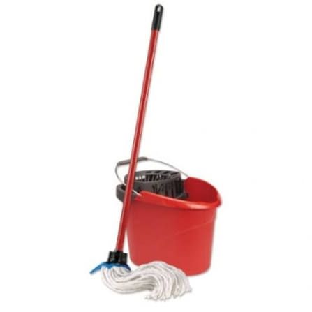 Red Mop And Mopping Bucket