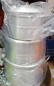 Splashy Kitchen Chef Aluminum Set, 3 Big Pots