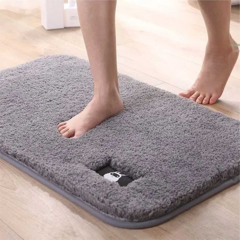 Gray Non-Slip Bathroom Mat
