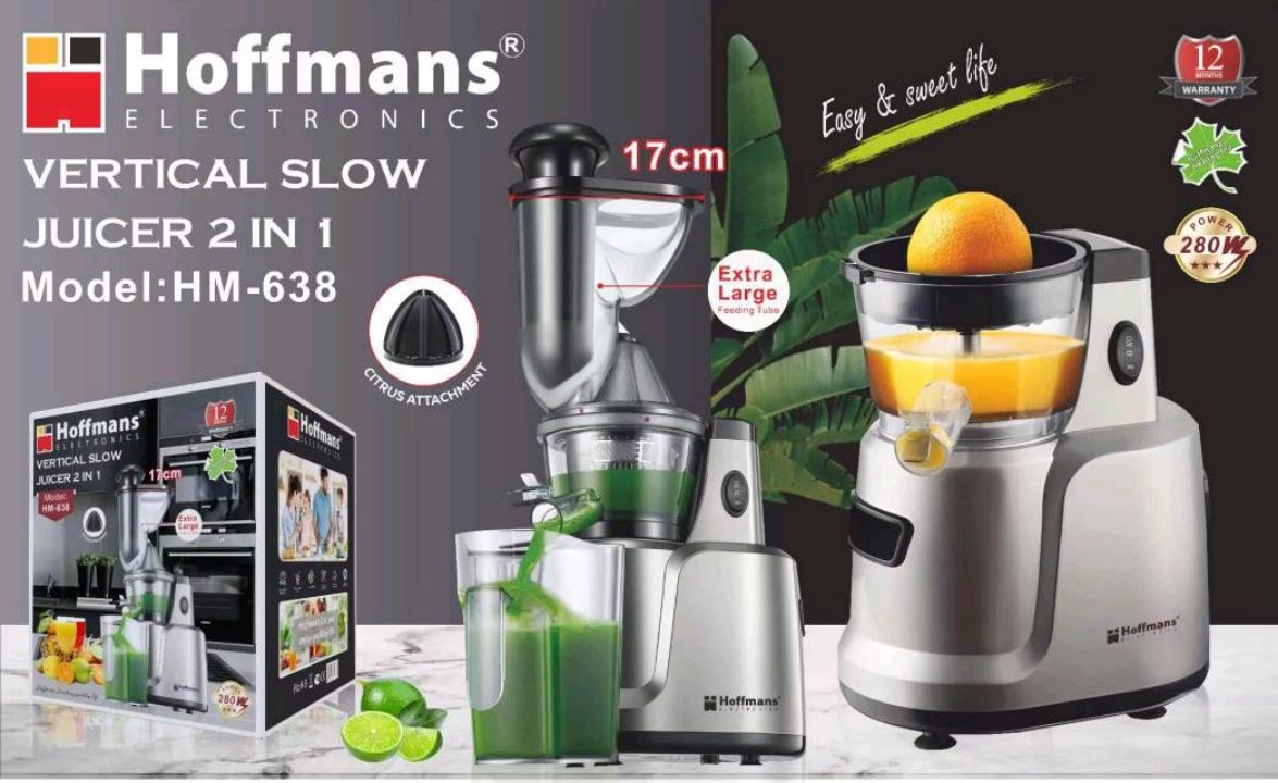Hoffmans 2-In-1 Slow Juicer Hm638