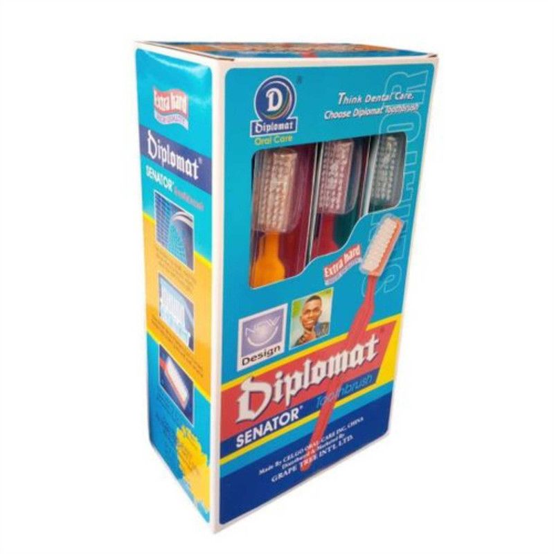 Diplomat Senator Red Toothbrush, 3-Pack