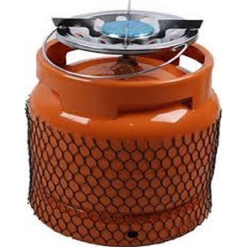 Orange Gas Cylinder With Burner, 6Kg