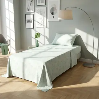Completo letto singolo policotone foglie - verde