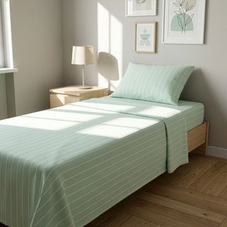 Completo letto singolo policotone righe - verde