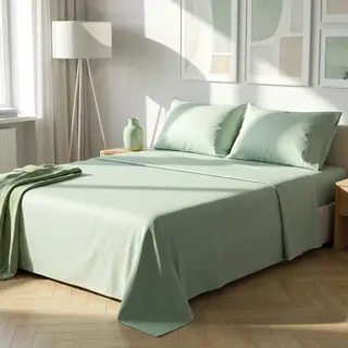Completo matrimoniale cotone - verde chiaro