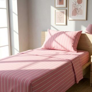 Completo letto singolo policotone righe - rosa
