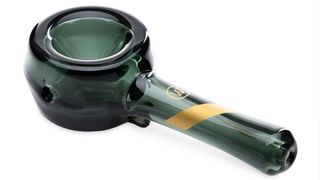 Marley Natural - Smoked Glass Spoon Pipe with Gold Stripe Decal