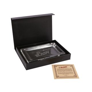 RAW CRYSTAL GLASS ROLLING TRAY