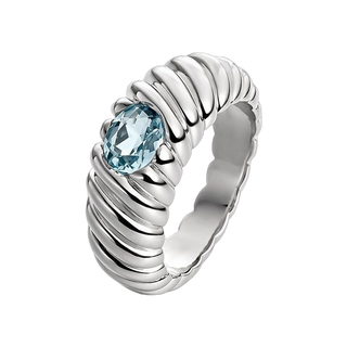 Anillo Gallonado De Plata 925 Con Topacio Azul Sky (J05618-01-Sky) Talla 15