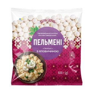 Пельмені 0,6 кг День у День "Панські" з яловичиною п/ет
