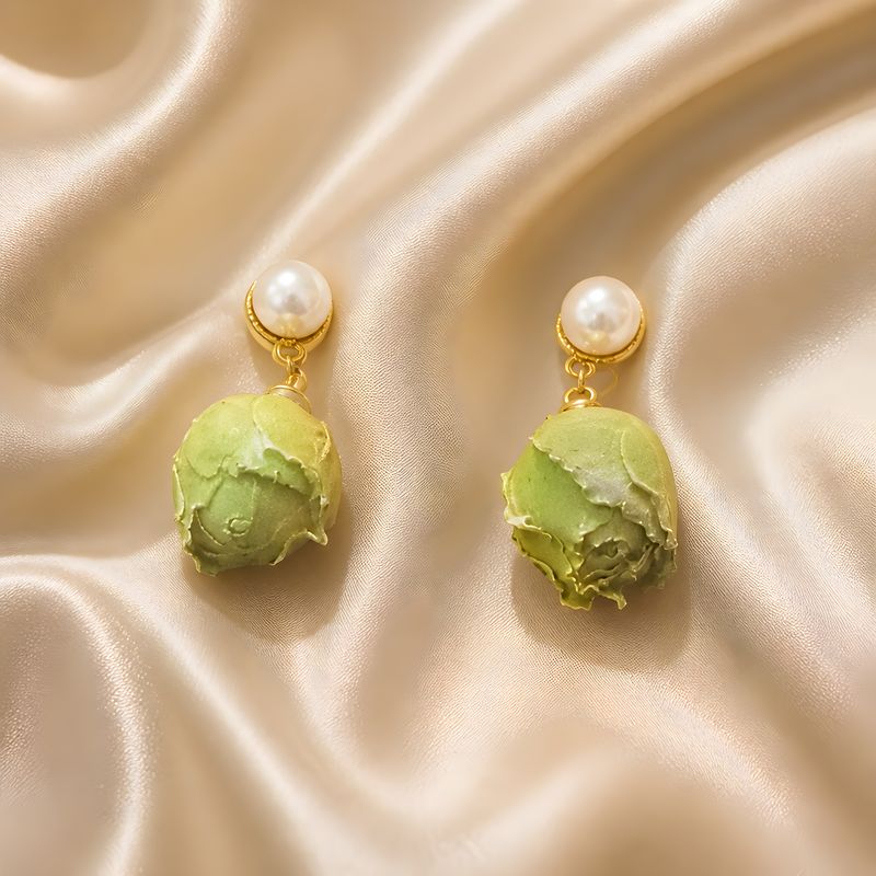 Emerald Rose Earrings