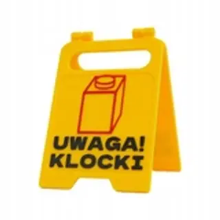 Znak UWAGA! KLOCKI - pomysł NA PREZENT dla FANA KLOCKÓW - Klockobus