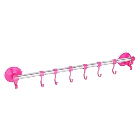 Pink Wall-Attachable Hook Set