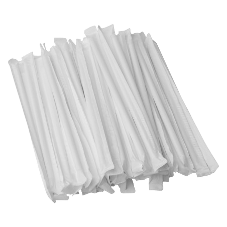 Softpak White Paper Straws 8X215Mm, 50Pcs