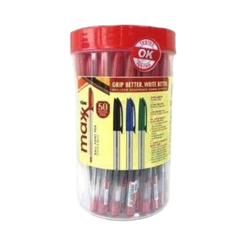 Vista Maxx Red Ball Point Pens, 50-Pack