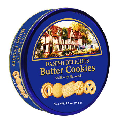 Danish Delights Artificially Flavored Butter Cookies, 114G