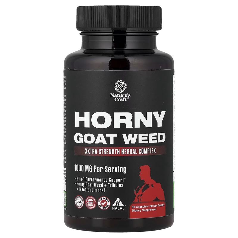 Nature's Craft Horny Goat Weed Capsules, 60 Count
