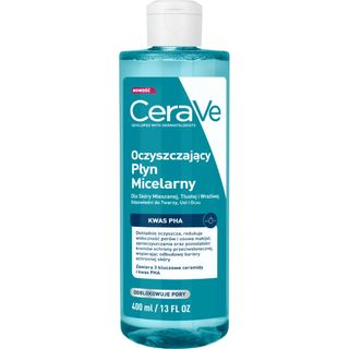 Cerave Oczyszczający płyn micelarny dla skóry mieszanej i tłustej, 400 ml