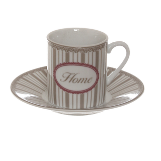 Tazza Da Caffè - In Porcellana, Con Piattino Coordinato