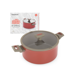 Casseruola 26 Cm Antiaderente Ceramico - Koral Con Coperchio