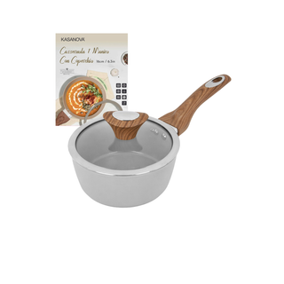Casseruola 16 Cm Antiaderente Ceramico 1 Manico - New Ceramic Grigio