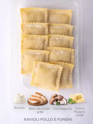 RAVIOLI POLLO E FUNGHI
