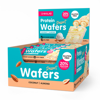 ChikaLab "WAFERS" ორმაგი ვაფლის დესერტი ქოქოსით და ნუშით 40 გრ.