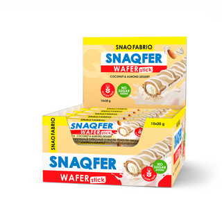 SNAQ FABRIQ "SNAQFER" ვაფლი ქოქოსის და ნუშის შიგთავსით 20გრ