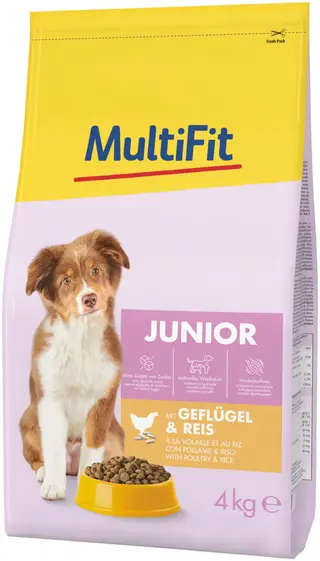 Promocja: 2 szt. - 20% Multifit Junior Drób. Ryż 4kg