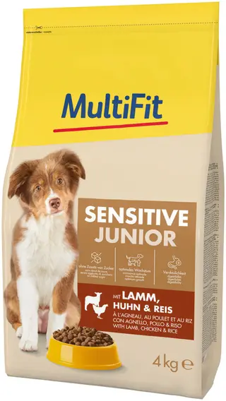 Promocja: 2 szt. - 20% Multifit Sensitive Junior Jagnięcina. Wołowina. Warzywa 4kg