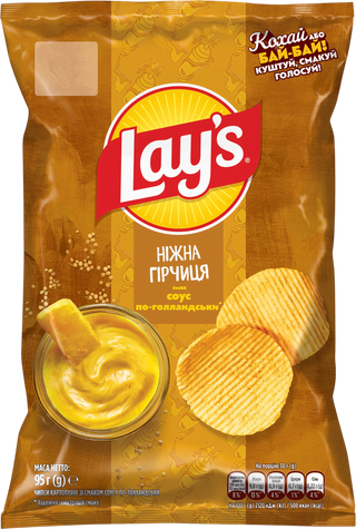 Чипси Lay's Ніжна гірчиця зі смаком соусу по-голландськи картопляні 95 г