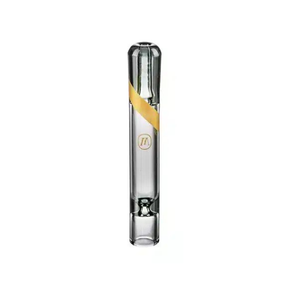 One-Hitter/Taster, Marley Natural, Smoked Glass Gold Stripe Collection, 8.5cm