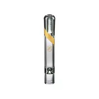 One-Hitter/Taster, Marley Natural, Smoked Glass Gold Stripe Collection, 8.5cm