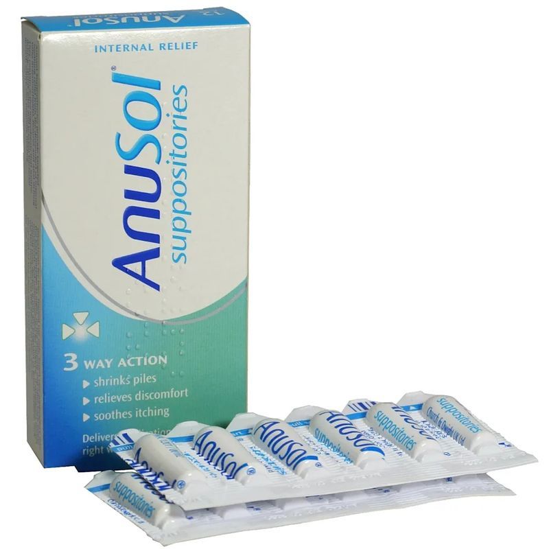 Anusol Suppositories 3-Way Action, 12 Count