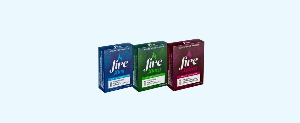 Fire Condom Variety Pack, 3 Condoms