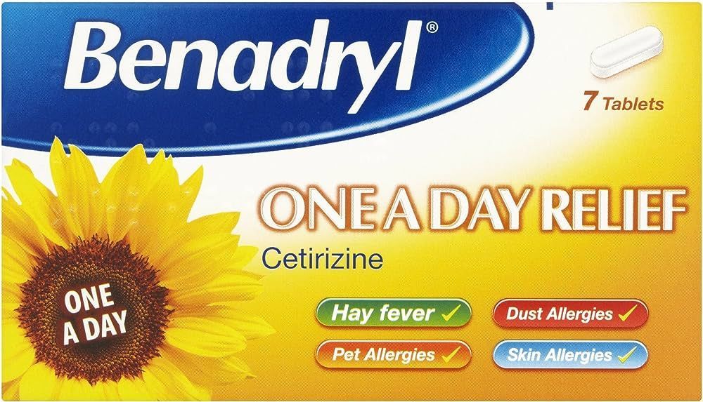 Benadryl Cetirizine Allergy Tablets, 7 Count