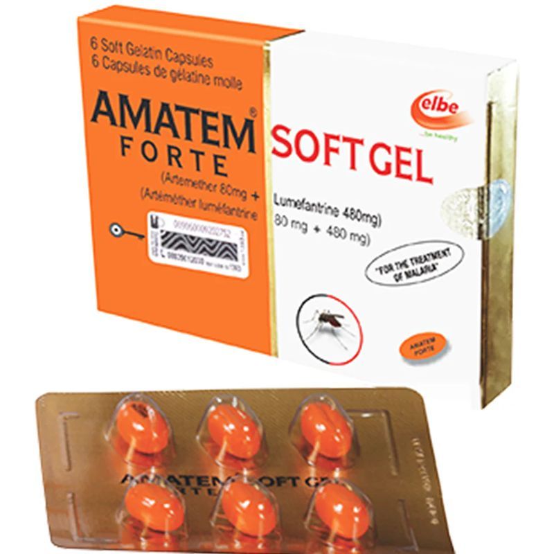 Amatem Forte Antimalarial Soft Gel Caps, 6 Count