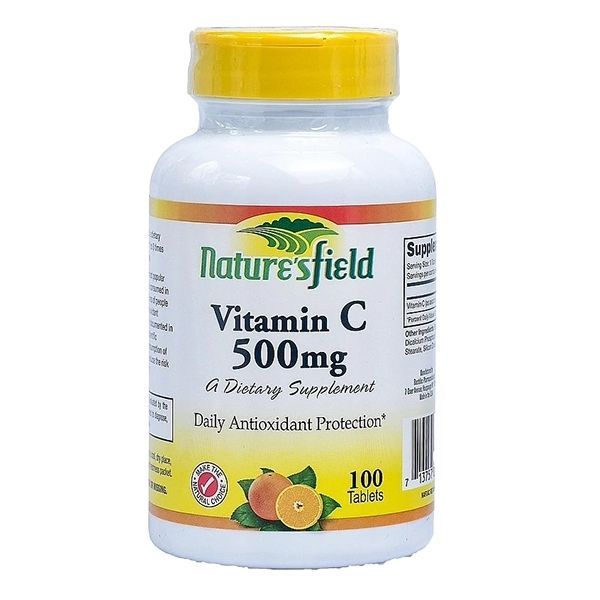 Nature's Field Vitamin C Tablets 500Mg, 100 Count