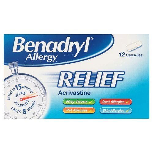 Benadryl Allergy Relief Capsules, 12 Count