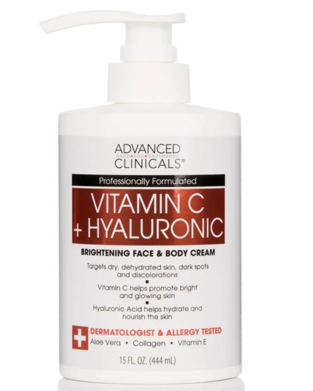 Advanced Clinicals Vitamin C Hyaluronic Cream, 444Ml