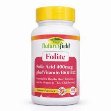 Nature's Field Folite Folic Acid Capsules, 100 Count