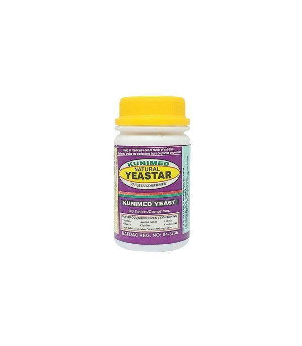 Kunimed Natural Yeastar Yeast Tablets, 100 Count