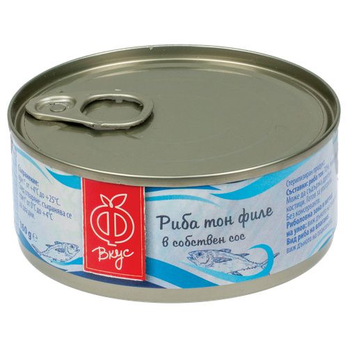 Риба Тон Ф Вкус Филе В Собствен Сос  Консерва
