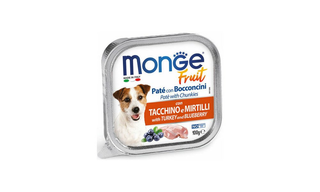 Monge Dog Fruit — პაშტეტი და ნაჭრები ინდაურით და მოცვით (100 გ)
