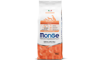 Monge Dog All Breeds Adult — მონოპროტეინული საკვები ზრდასრული ძაღლებისთვის ორაგულით და ბრინჯით