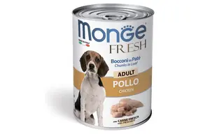 Monge Dog Fresh Adult — ქათმის ხორცის ნაჭრები პაშტეტში ზრდასრული ძაღლებისთვის (400 გ)