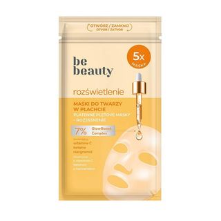Be Beauty Maseczka do twarzy w płachcie rozświetlenie 5 szt.