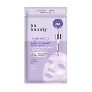 Be Beauty Maseczka do twarzy w płachcie regeneracja 5 szt.